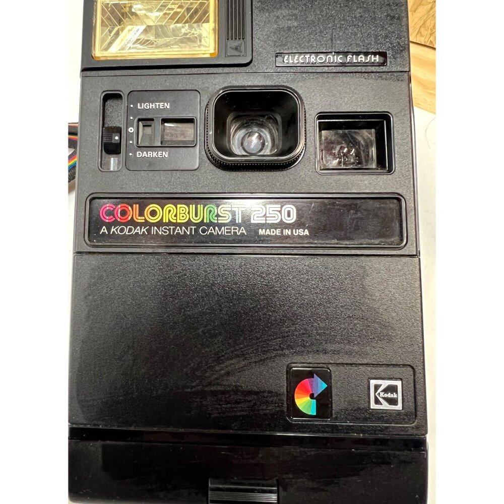 Kodak Colorburst 250 Instant Camera With Electronic Flash, And Strap